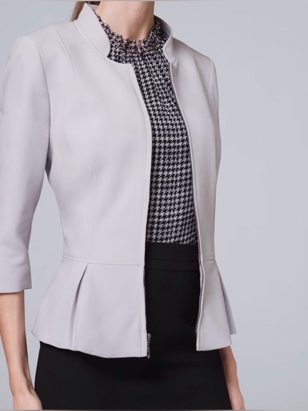 Structured Peplum Blazer in Pale Lavender